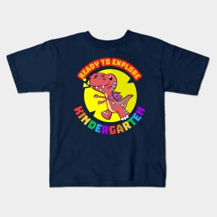 Ready to explore Kindergarten | Cartoon Dinosaur Kids T-Shirt